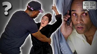 PRETENDING TO HIDE SOMEONE IN THE ROOM PRANK ON HUSBAND! 😲