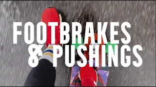Footbrakes and pushings. Longboard movie