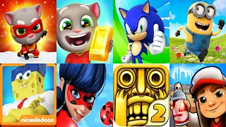 Tom Hero vs Tom Gold Run vs Sonic Dash vs Minion Rush vs Subway Surfers vs Miraculous vs TempleRun