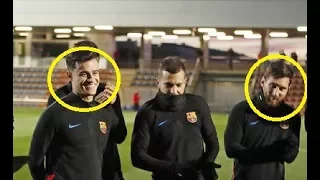 COUTINHO FIRST TRAINING with MESSI !!!