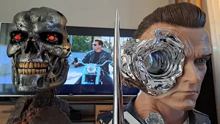 TERMINATOR 2 T-1000 Art Mask 1-1 Deluxe Edition , T-800  Battle Damaged Art Mask 1-1  PureArts