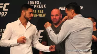 UFC 197 Media Day Yair Rodriguez vs Andre Fili Staredown