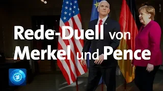 Merkel und Pence im Rede-Duell auf der Münchner Sicherheitskonferenz