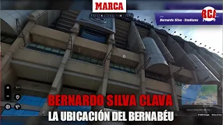 La precisión de Bernardo Silva al clavar la locacización del Bernabéu en el mapa I MARCA