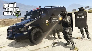 GTA 5 PLAY AS A COP MOD - SWAT w/ RIOT SHIELDS TAKEOVER!! SWAT Police Patrol!! (GTA 5 Mods Gameplay)