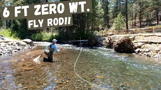 TINY CREEK Fly Fishing with a 6 FT - ZERO-weight Fly Rod!!  Small creek DRY FLY fishing adventure!!