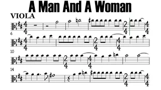 A Man and A Woman Viola Sheet Music Backing Track Play Along Partitura