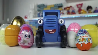 Поиграем в Синий Трактор - Трактор распаковывает яйца с сюрпризом Kinder Surprise