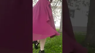 girl swirling under a cheryy dress  (the full video is better)  #ootd