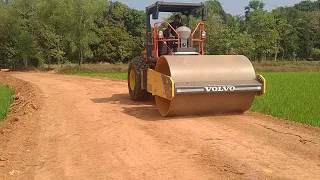 VOLVO SD110 C Soil Compactor Working in Site