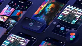 Figma UI Design Course: Dark Camera App with Glass Icons and Realistic Buttons