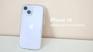 iphone 14 purple unboxing & accessories 💜 | aesthetic pastel, asmr, tauri, camera features