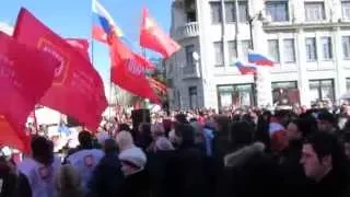 Митинг Антимайдана в Симферополе 21 февраля 2015г. НОД, ПВО Крым (часть 6)