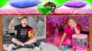 24-Stunden-Challenge – welches der Kinder baut schneller den geheimen Raum unter dem Bett?