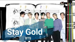 Stay Gold | BTS (방탄소년단) | Violin SHEET MUSIC [With Fingerings] [Level 5]