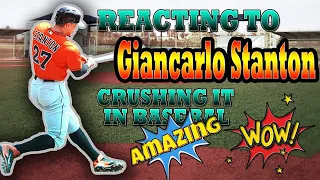 GIANCARLOS STANTON CRUSHING BASEBALLS //REACTION//