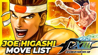 JOE HIGASHI MOVE LIST - The King of Fighters XIII (KOFXIII)