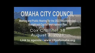 Omaha Nebraska City Council meeting August 3, 2021