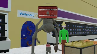 Siren Head и Megahorn идут в Walmart за бананами
