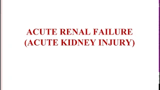 Acute Kidney Injury (Medicine)