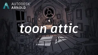 Arnold tutorial - How to render an attic scene using the toon shader in MtoA