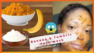 HOW TO BRIGHTEN YOUR SKIN IN 10 MINUTES | RIPE BANANA AND TUMERIC MASK | ACNE / DARK SPOT / AGING 🚮
