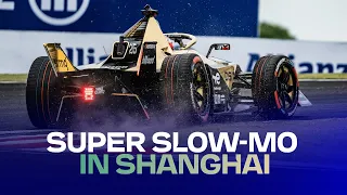 All the action at the final chicane... in SUPER slow-mo! 🤩 | Shanghai E-Prix