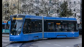 Munich Tramway: New Siemens Avenio TZ -  First Day of Service - 2-Segment Tram on Route 12