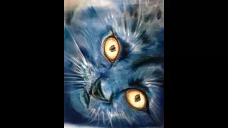 black cat airbrush painting