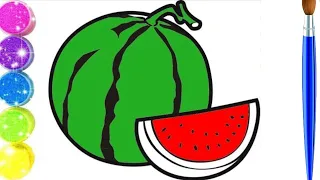 Сурет Салу Қарбыз 🍉 🍉 Bolalar Uchun Tarvuz Rasm Chizish 🍉🍉How to Draw Watermelon