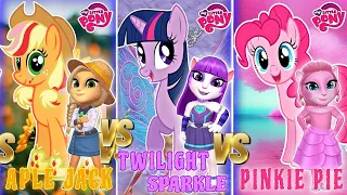 My talking angela 2 || My Little Pony || Apple Jack vS Pinkie Pie vS Twilight Sparkle || cosplay