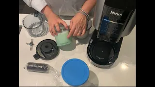 demo of ninja creami vanilla ice cream base