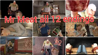 Mr Meat all 12 endings 🍖🐖👮