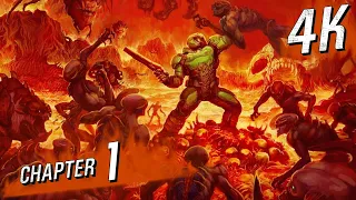 [4K 60] DOOM (2016) (Nightmare / 100%) - Walkthrough pt 1 -  The UAC (Rip & Tear)