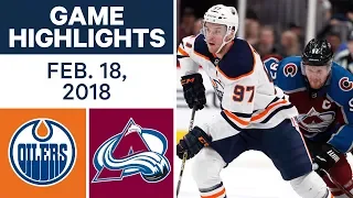 NHL Game Highlights | Oilers vs. Avalanche - Feb. 18, 2018