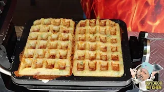 Crunchy Cheese Waffles: Whoever sees this recipe immediately buys a waffle iron!