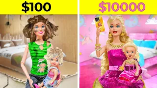 REFORMA DO QUARTO DA BARBIE RICA VS POBRE | Itens Baratos Vs Caros Para Seu Quarto, Por 123 GO!