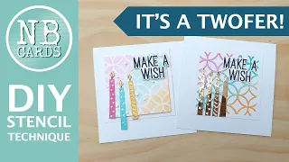 A Two For One DIY Stencil Tutorial! Two Clean and Simple Birthday Cards [2024/86]