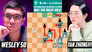 2 Brilliant Moves by Wesley So in a Game Against Tan Zhongyi - Titled Tuesday 2023