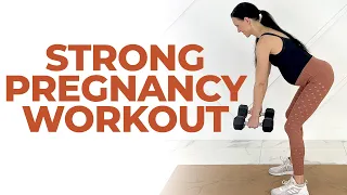 20 Minute Pregnancy Strength Workout, With Dumbbells (+ Stretch)