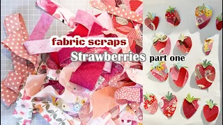 Fabric scraps strawberry appliqué --part one