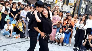 [STREET ARTIST] YU KAGAWA, HYOJIN & YOUNGWON. INTERACTIVE HONGDAE BUSKING. 230611.