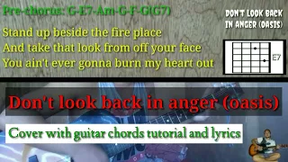 Don't look back in anger (Oasis) Cover with guitar chords tutorial and lyrics