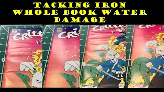 Tacking Iron a Comic Book with Whole Book Water Damage How to Smooth it out.