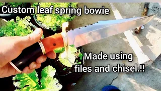 knife making- Making a custom Bowie knife with special file work with only basic tools.