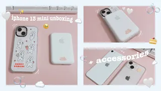 🫧🍰 unboxing iphone 13 mini (pink 256 gb) + accessories 🤍🫧