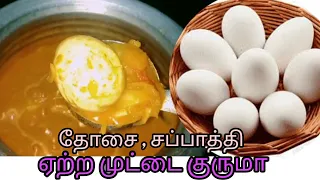 தோசை, சப்பாத்திக்கு ஏற்ற/முட்டை குருமா#MuttaiKuruma#KulambuRecipe#KurumaRecipe