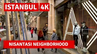 Nisantasi Istanbul 2022 18 November Walking Tour|4k UHD 60fps