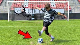 INSANE TRICKSHOT PENALTY IN A STADIUM! 😱🔥 #Shorts