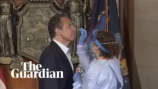 Andrew Cuomo takes nasal swab coronavirus test on live TV